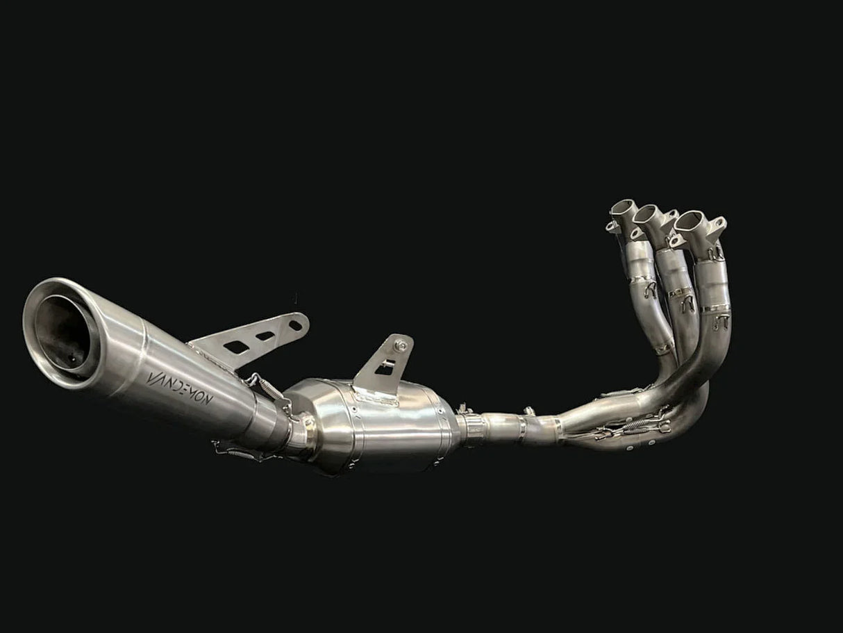 Vandemon Triumph 765 S/R/RS and Moto 2 Street Triple Slash Cut Titanium Exhaust 2023-2024 TRIUM765STTIEXB VA-149