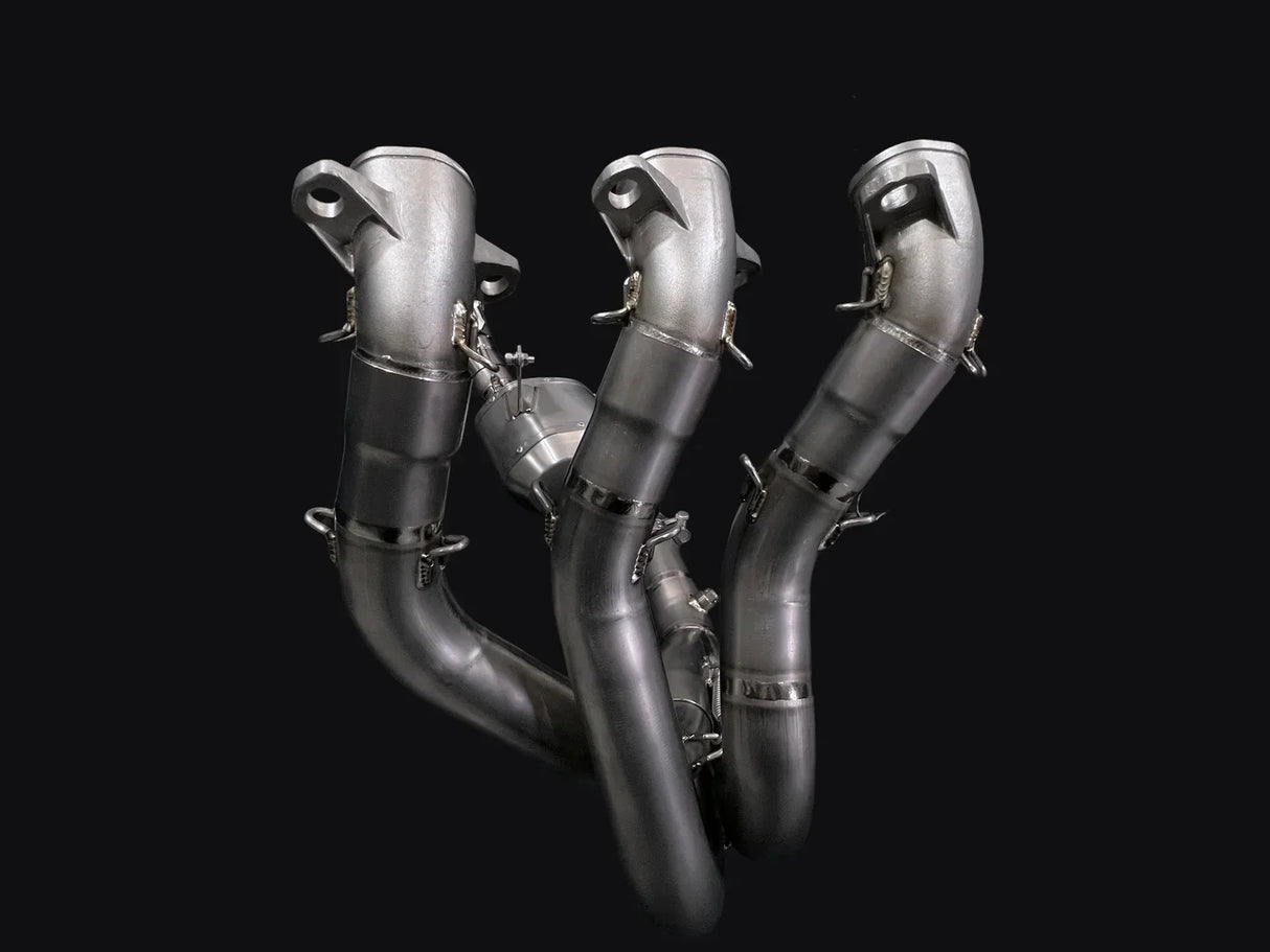 Vandemon Triumph 765 S/R/RS and Moto 2 Street Triple Slash Cut Titanium Exhaust 2023-2024 TRIUM765STTIEXB VA-149