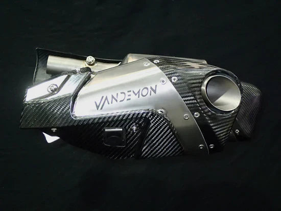 Vandemon Triumph Rocket 3R & GT 2500 2019-25 Titanium Bimodal Stealth Titanium Slip-On Mufflers TRIUMROCKET3O2MUFA VA-152