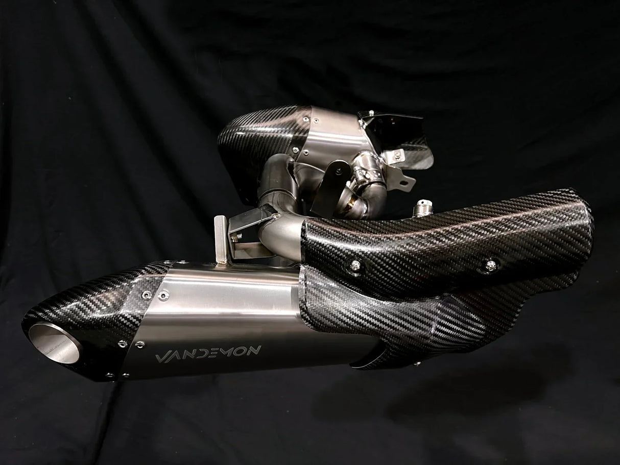 IN STOCK Vandemon Triumph Rocket 3R, GT and Storm Titanium Slip-On Mufflers 2019-2024 TRIUMROCKET3MUFC VA-1