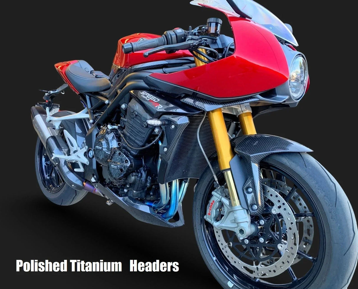 Vandemon Triumph Speed Triple 1200 RS & RR Titanium POLISHED Headers and Link Pipe TRIUM120SPDHEADRB VA-156