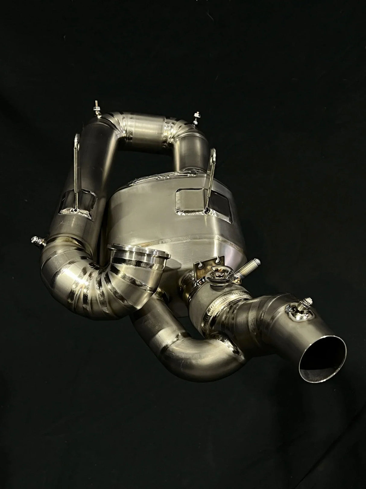 Vandemon Ducati V2 Panigale & Bayliss Edition Titanium Stealth Slip-On Bimodal Muffler DUCV2TIEXLINKWVA VA-43