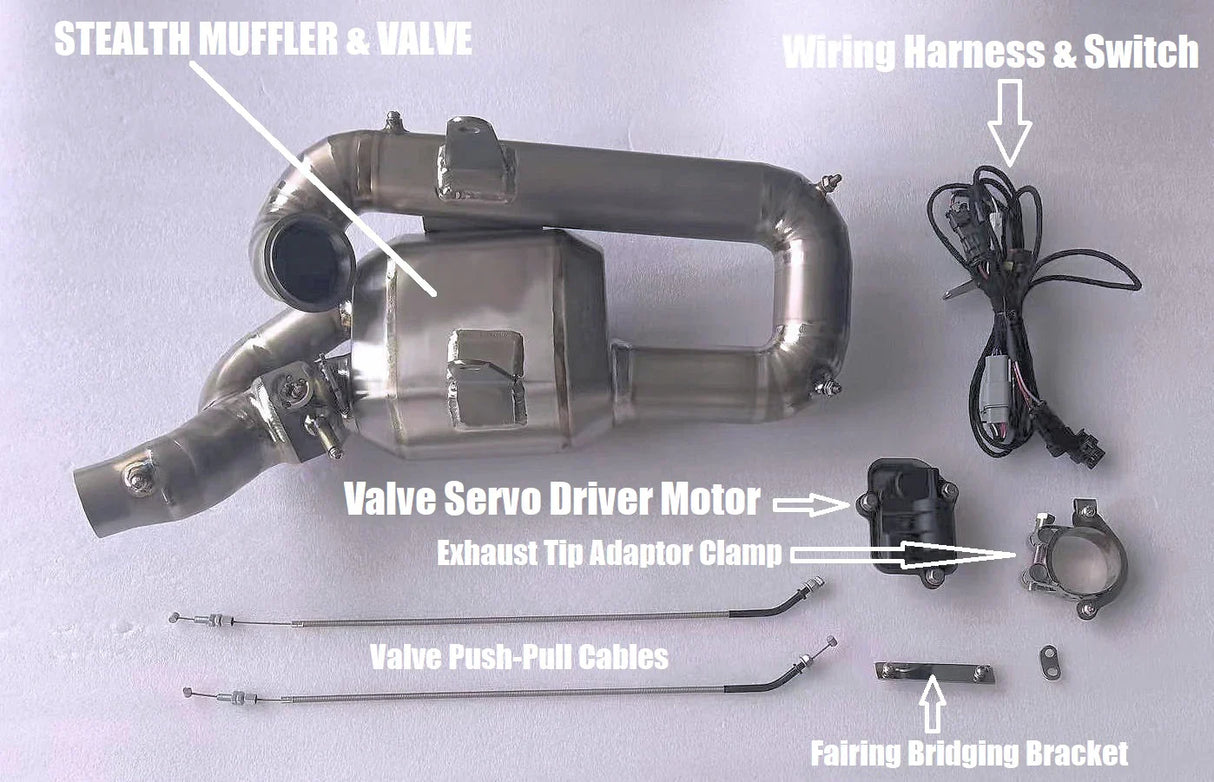 Vandemon Ducati V2 Panigale & Bayliss Edition Titanium Stealth Slip-On Bimodal Muffler DUCV2TIEXLINKWVA VA-43