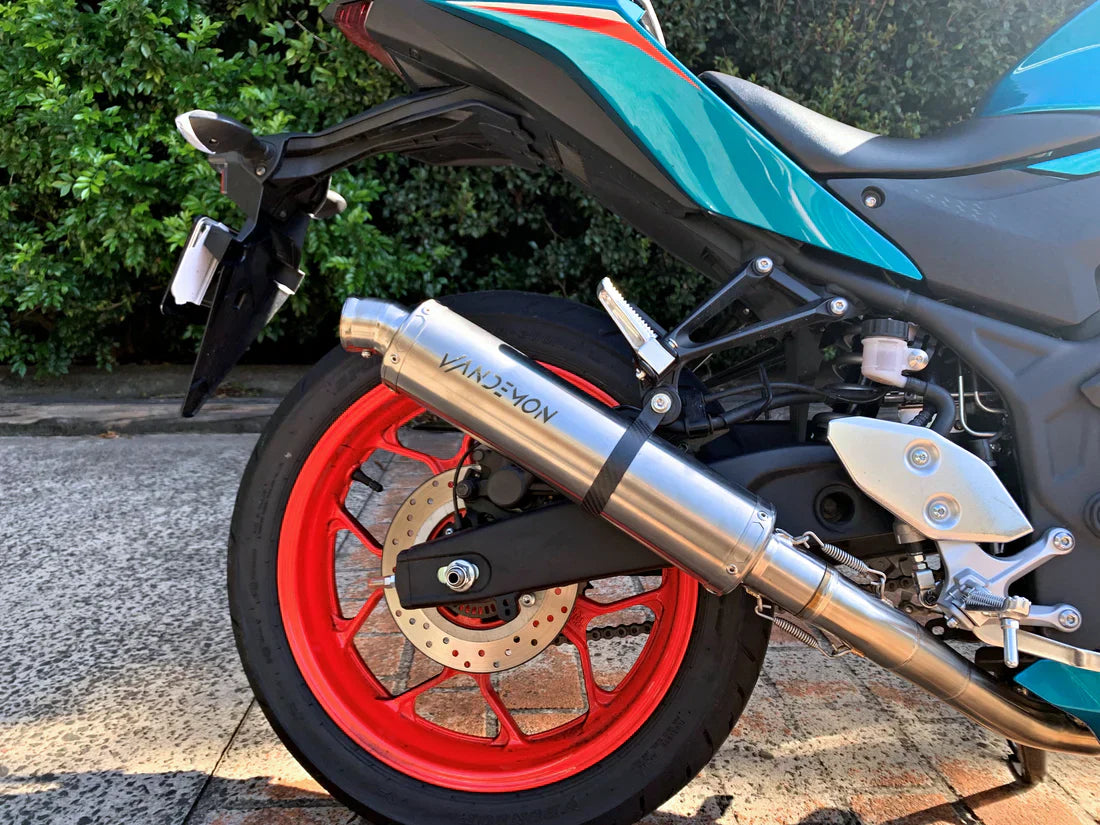 Vandemon Yamaha YZF-R3 MT-03 YZF-R25 Vandemon Stainless Steel Headers, Titanium Muffler YAMAR300EXHSSBRA VA-83