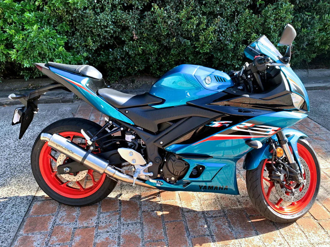 Vandemon Yamaha YZF-R3 MT-03 YZF-R25 Vandemon Stainless Steel Headers, Titanium Muffler YAMAR300EXHSSBRA VA-83