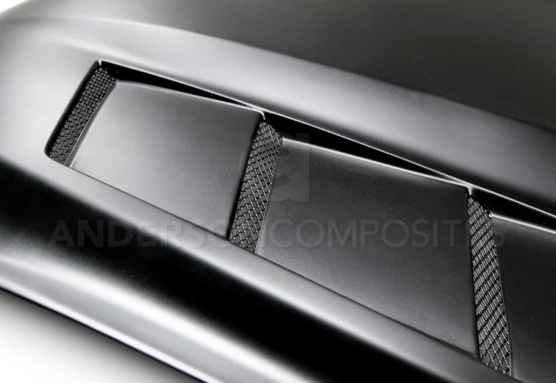 Anderson Composites 15-16 Ford Mustang (Excl. GT350/GT350R) Fiberglass Heat Extractor Hood AC-HD15FDMU-SA-GF