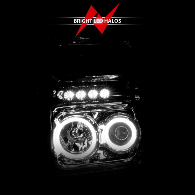 ANZO 2008-2010 Ford F-250 Projector Headlights w/ Halo Chrome (CCFL) 111167
