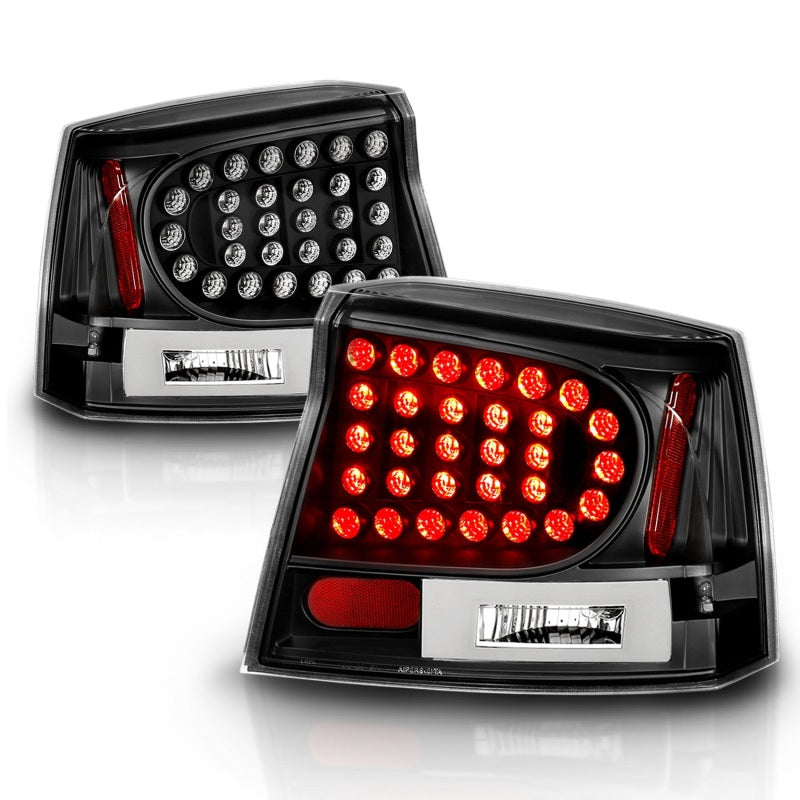 ANZO 2006-2008 Dodge Charger LED Taillights Black 321014