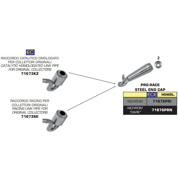 Arrow Pro-Race Exhaust, Nichrom Dark for Ducati Scrambler 800 / Monster 797 2017-2024 71876PRN