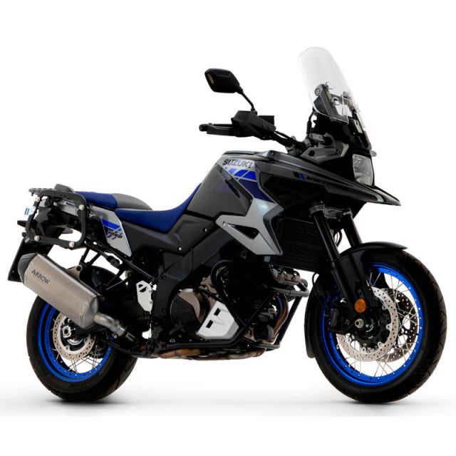 72502SK Arrow Suzuki V-Strom 1000 /1050 2017-2025 Homologated Titanium Sonora Silencer With Carbon Endcap