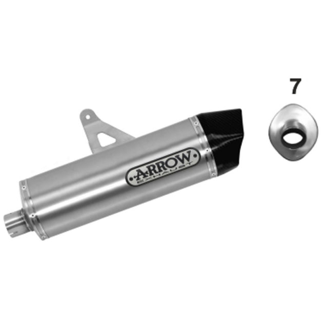 Arrow Honda Crf 1000 L Africa Twin '16 Homologierter Aluminium Maxi-Race Tech Schalldämpfer mit Carbon-Endkappe 72621ak
