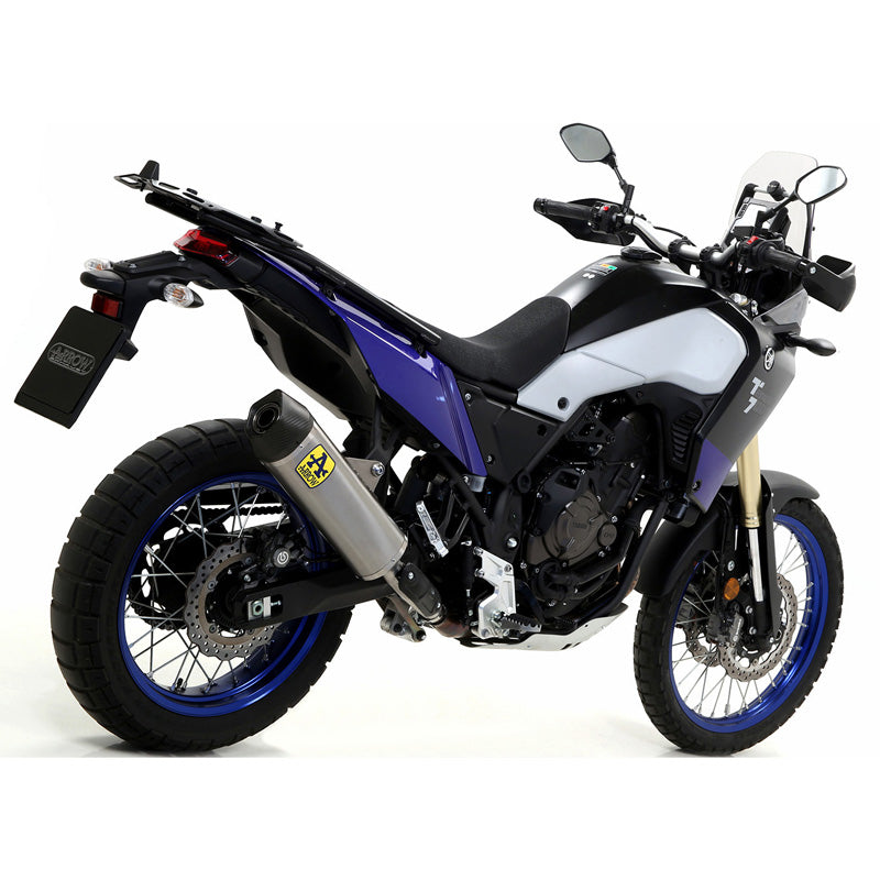 Arrow Yamaha Tenere 700 2019-2024 Homologierter Indy Race Tit. Auspuff mit geschweißtem Verbindungsrohr und Carby-Endkappe für Originalkollektoren 72626pk
