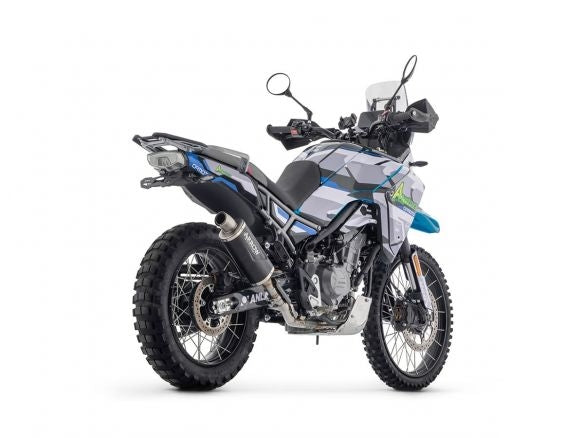 72655AON + 71786MI+ 11005MI Arrow Full system with Indy Race EVO aluminium "Dark" silencer with steel end cap CF Moto 450 MT 2024-2025