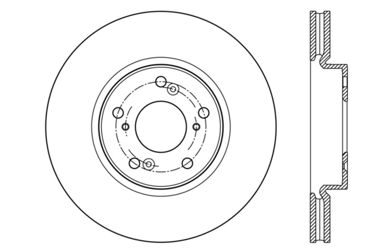 StopTech Slotted & Drilled Sport Brake Rotor Front Right 13 Honda Accord Sport 127.40086R