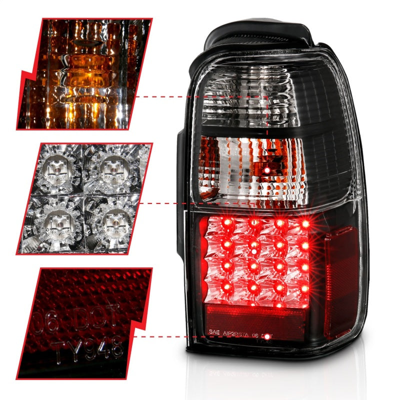 ANZO 2001-2002 Toyota 4 Runner LED Taillights Black 311099