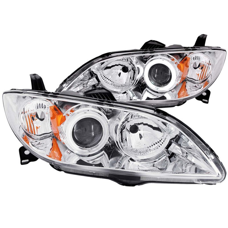 ANZO 2004-2008 Mazda 3 Projector Headlights w/ Halos Chrome 121211