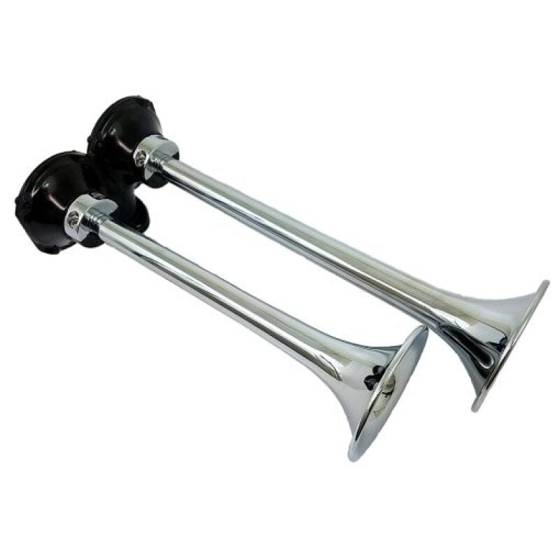 Kleinn Chrome Roof Mount Dual Horn/ 13.5In/11.5In - Chrome-Plated Spun Copper 401