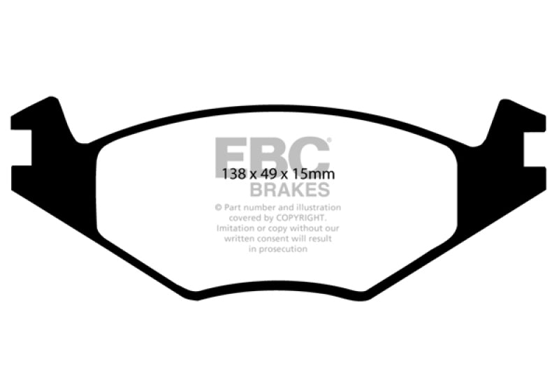 EBC 86-93 Volkswagen Cabriolet 1.8 Redstuff Front Brake Pads DP3517C