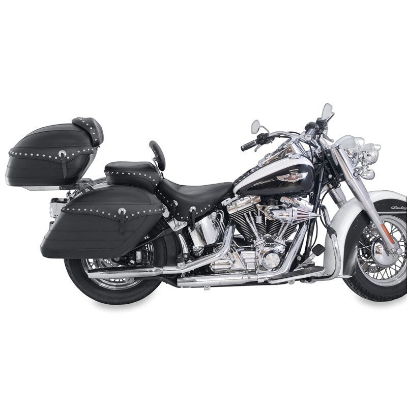 Mustang 06-17 Harley Softail Wide Tire (200mm) Wide Touring Recessed Passenger Seat w/Studs - Black 79533