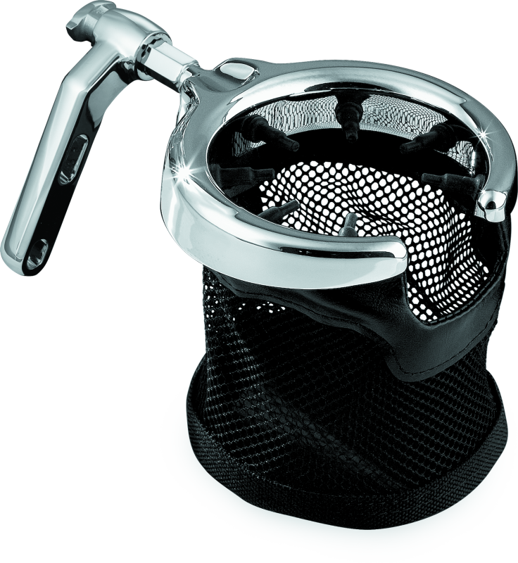Kuryakyn Mesh Basket Universal Drink Holder Perch Mount Chrome 1462