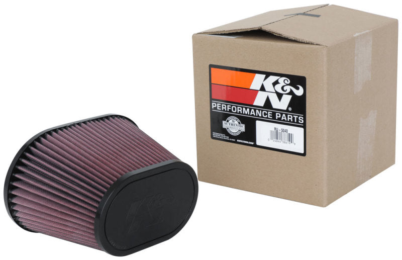K&N Universal Clamp-On Air Filter 3.5in Flg ID x 8.5x5.25in B OD x 6.25x4in T OD x 5.5in H RU-5040