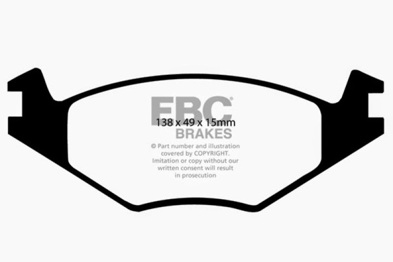 EBC 86-93 Volkswagen Cabriolet 1.8 Redstuff Front Brake Pads DP3517C