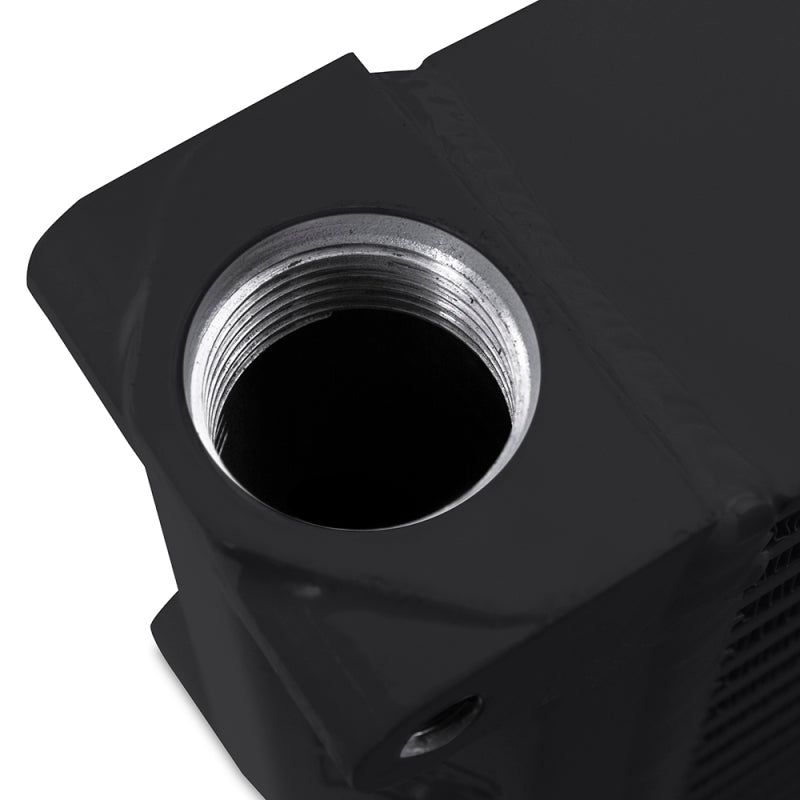 Mishimoto Heavy-Duty Oil Cooler - 17in. Same-Side Outlets - Black MMOC-SSO-17BK