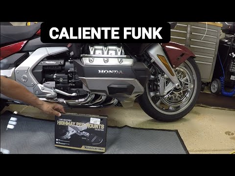 Goldstrike 3-Way Adjustable Highway Peg Mounts With Twin Rail Pegs For Gold Wing 18-Up Black 60325