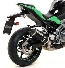 Silenciador Arrow Kawasaki Z900 Dark Race Tech De Aluminio Homologado Con Fondo De Carbono Para Colectores Originales Y Arrow 71856akn