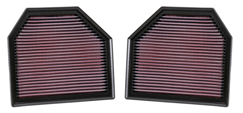 K&N Replacement Air Filter for 11-14 BMW M5/M6 4.4L V8 / 2015 M4/M3 3.0L I6 (2 per box) 33-2488