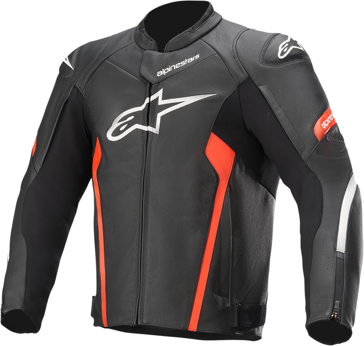 ALPINESTARS Faster v2 Lederjacke - Schwarz/Rot - US 44 / EU 54 3103521-1030-54
