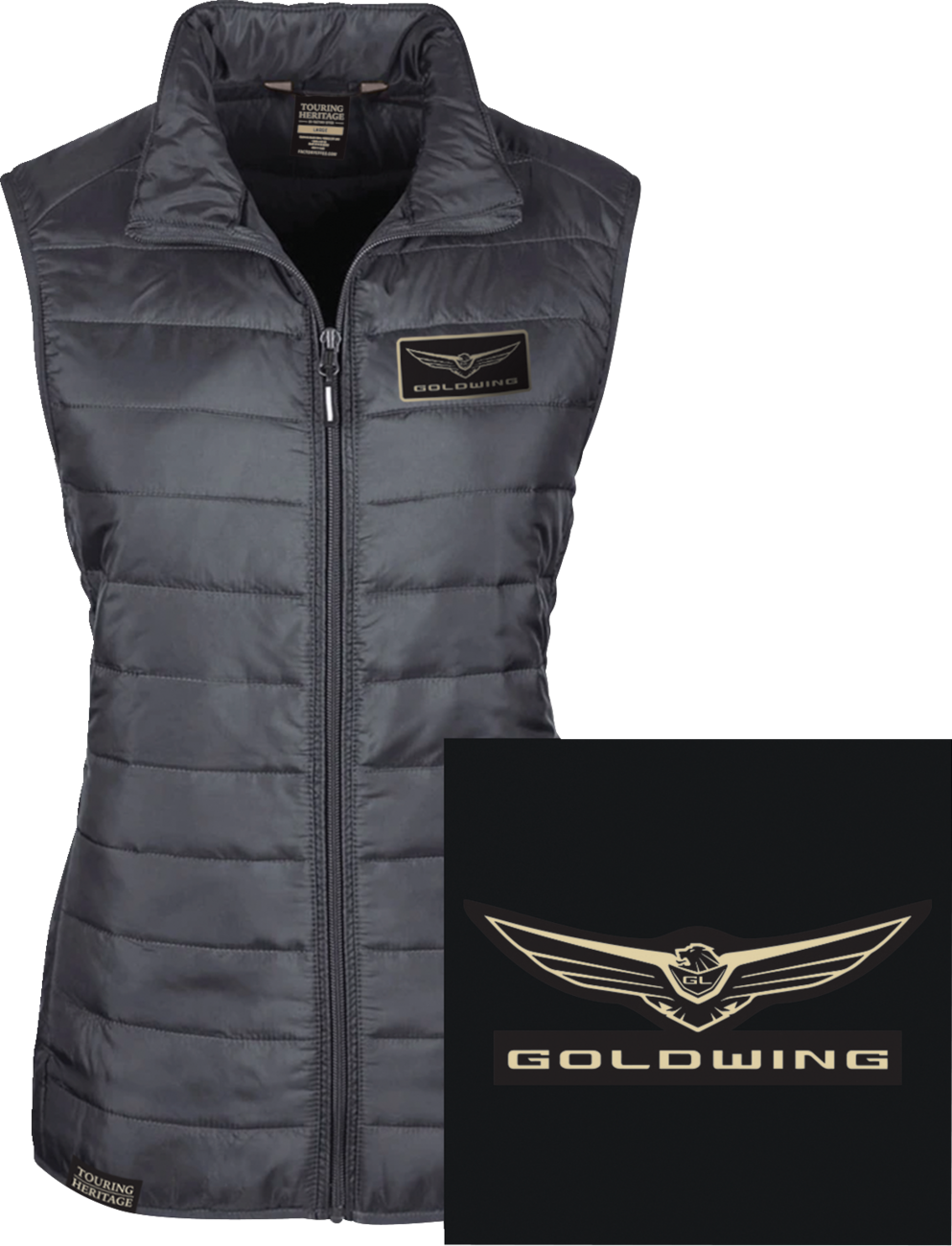 FACTORY EFFEX Goldwing Puffweste für Damen, Schwarz, Größe L, 25-85814