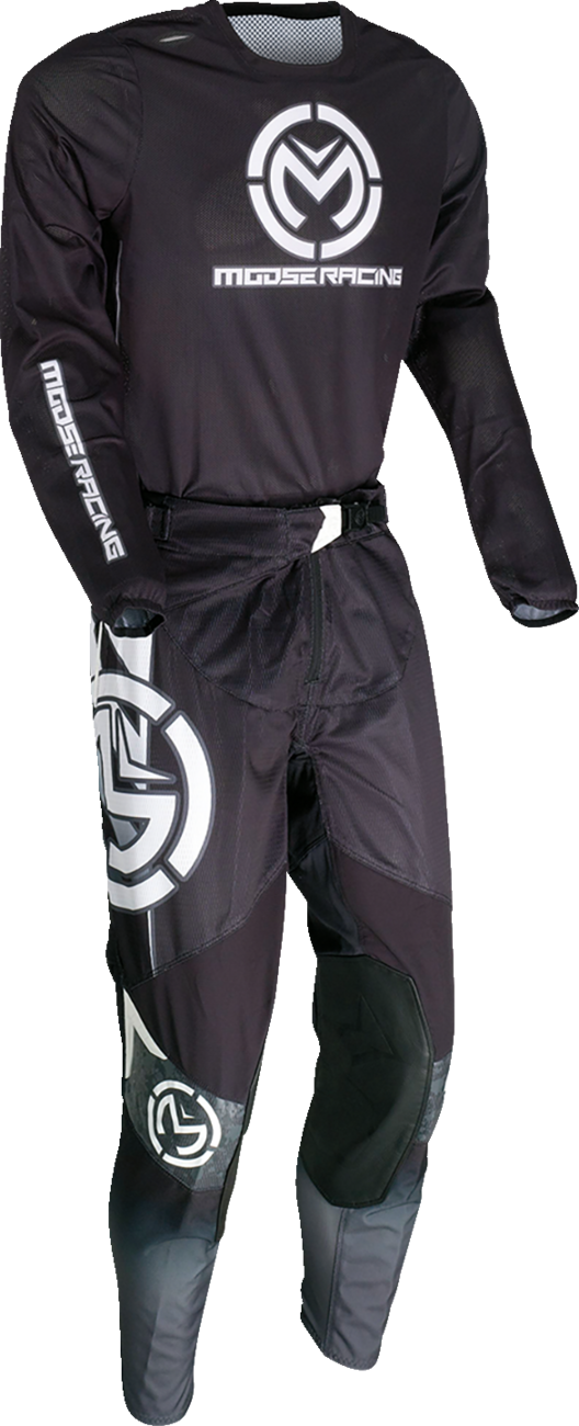 MOOSE RACING Pantalones Sahara - Negro/Blanco - 30 2901-10708