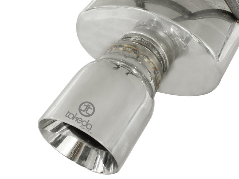 aFe Takeda Escape 2.5 pulgadas de diámetro 304SS Eje trasero con punta pulida 06-11 Honda Civic EX Sedan L4 1.8L