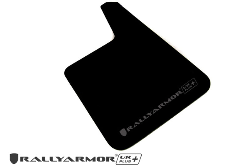 Rally Armor Universal Fit (No Hardware) UR Plus Black UR Mud Flap w/ Grey Logo MF20-URP-BLK/GY
