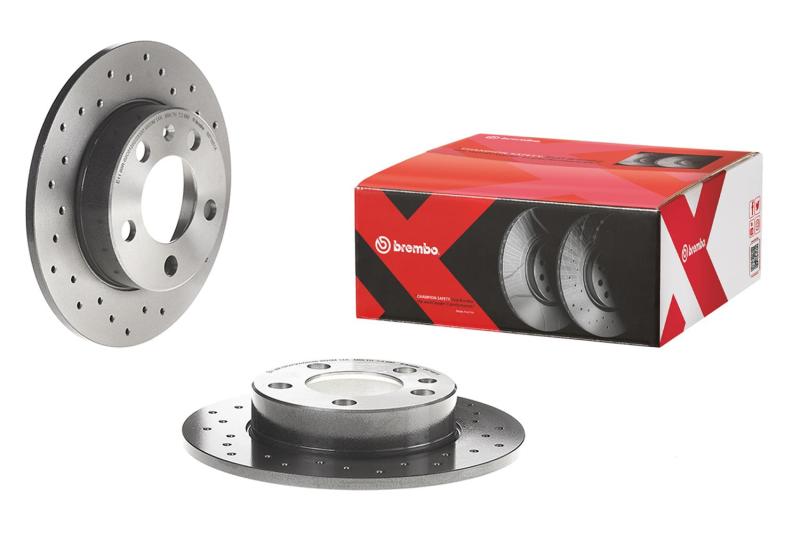 Brembo 02-06 Acura RSX/04-11 Honda Civic/11-15 CR-Z Front Premium Xtra Cross Drilled UV Coated Rotor 09.5457.3X