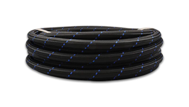 Vibrant -12 AN Two-Tone Black/Blue Nylon Braided Flex Hose (20 foot roll) 11982B