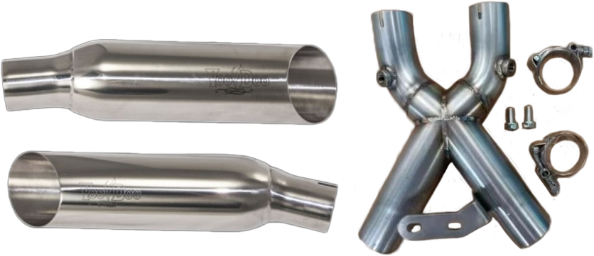 VOODOO Shorty Dual Muffler Polished Busa VEBUSAM2CDP