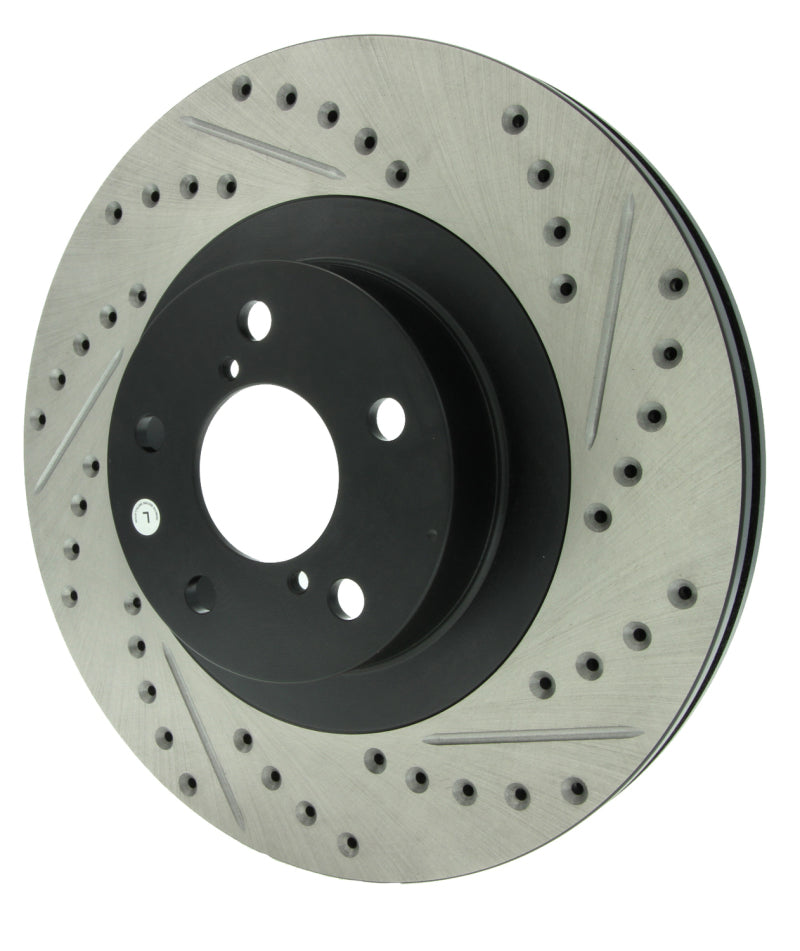 StopTech 02-10 Subaru WRX Slotted & Drilled Left Front Rotor (exc. STi) 127.47018L