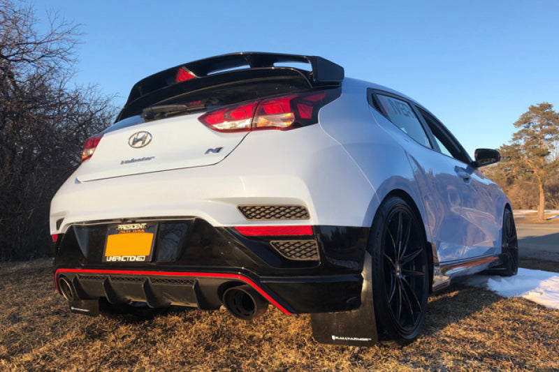 Rally Armor 19-22 Hyundai Veloster N Black UR Mud Flap w/ Red Logo MF57-UR-BLK/RD