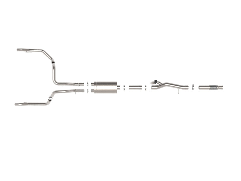 aFe Gemini XV 4in to Dual 3in 304 SS Cat-Back Exhaust w/ Cutout 19-21 GM Silverado/Sierra V8-6.2L 49-34140
