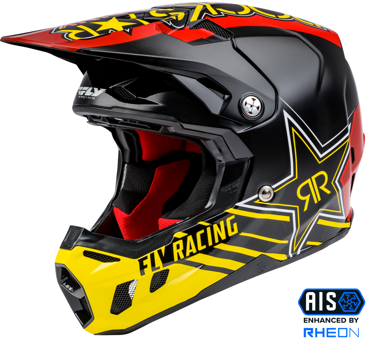 FLY RACING Formula Cc Rockstar Helmet Black/Red/Yellow Md 73-4309M