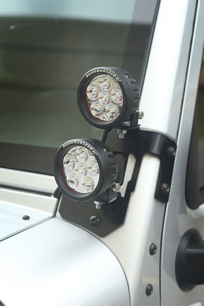 Rugged Ridge 07-18 Jeep Wrangler JK Semi-Gloss Black A Pillar Light Mount 11232.3