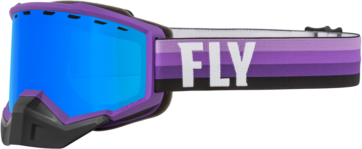 FLY RACING Focus Snow Goggle Purple/Black W/ Sky Blue/Smoke Lens 37-50078