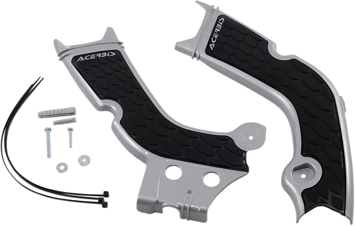 ACERBIS X-Grip Frame Guards - Silver/Black CRF250R/CRF450R 20-21 2736331015