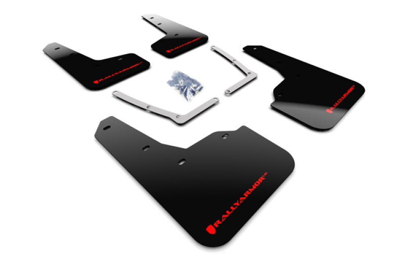 Rally Armor 16-19 Honda Civic Si UR Black Mud Flap w/ Red Logo MF50-UR-BLK/RD