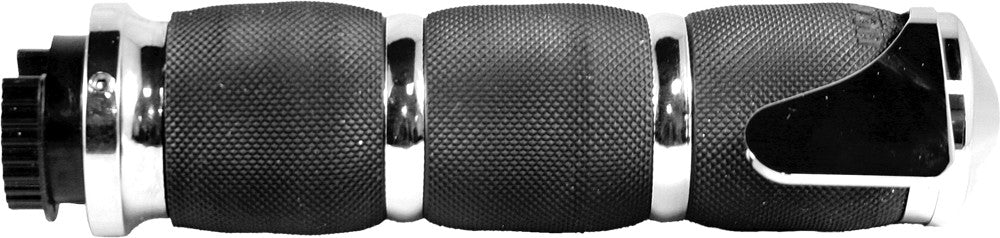 AVON Air Cushioned Grips W/Throttle Boss Chrome MT-AIR-90-CH-B