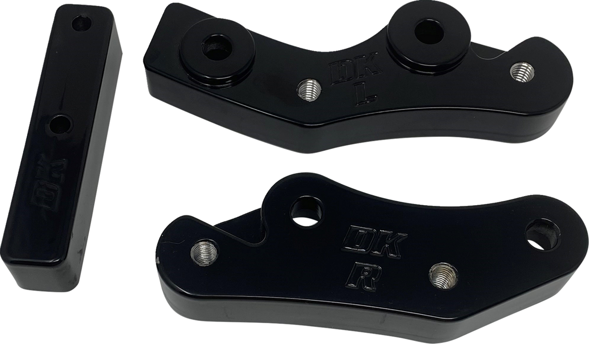 DK CUSTOM PRODUCTS Floorboard Relocators - M8 Softail - Black DKSFTM8-FLB-RLO