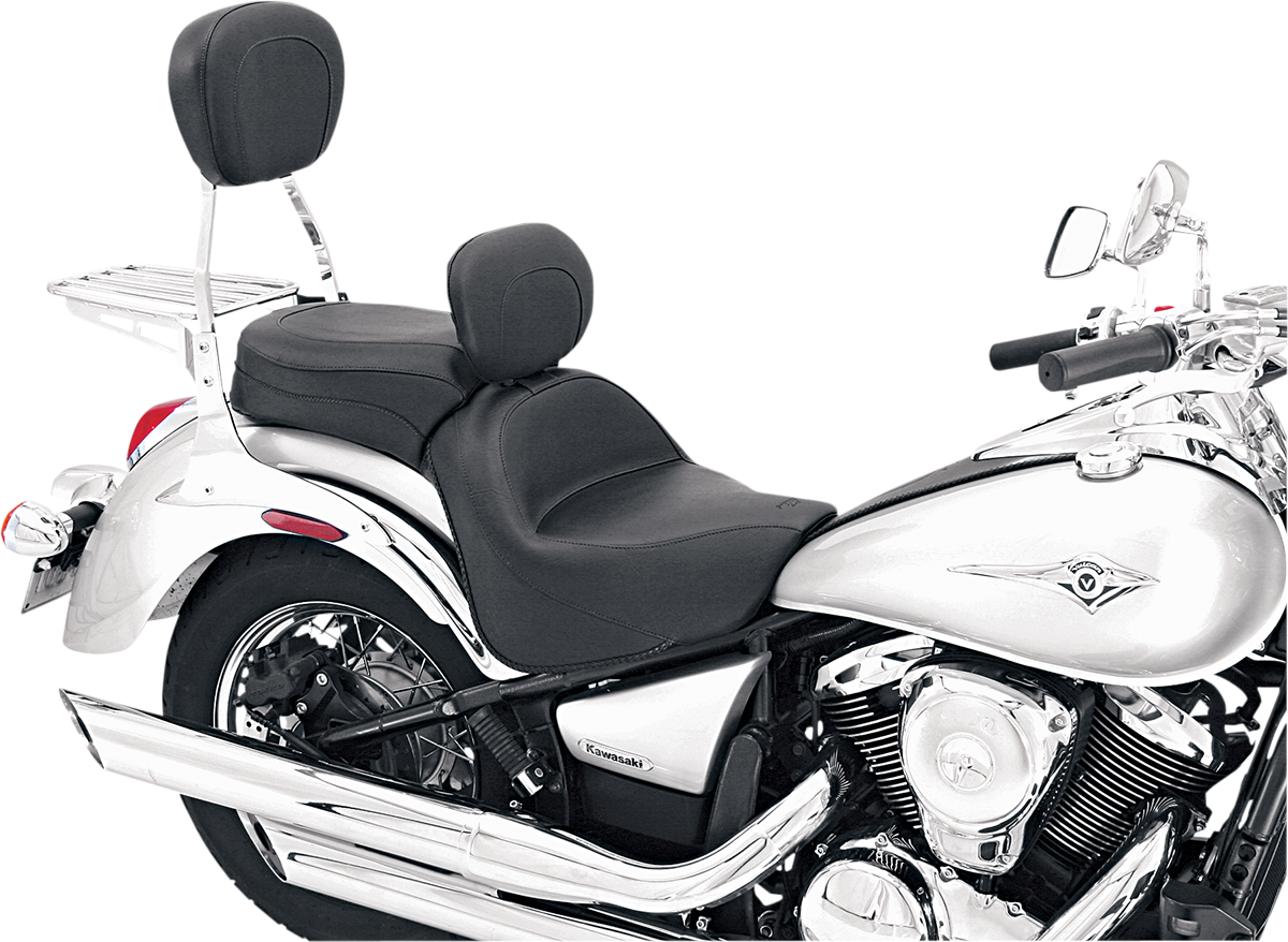 MUSTANG Seat - Vintage - Wide - Touring - With Driver Backrest - One-Piece - Smooth - Black - VN900 79417