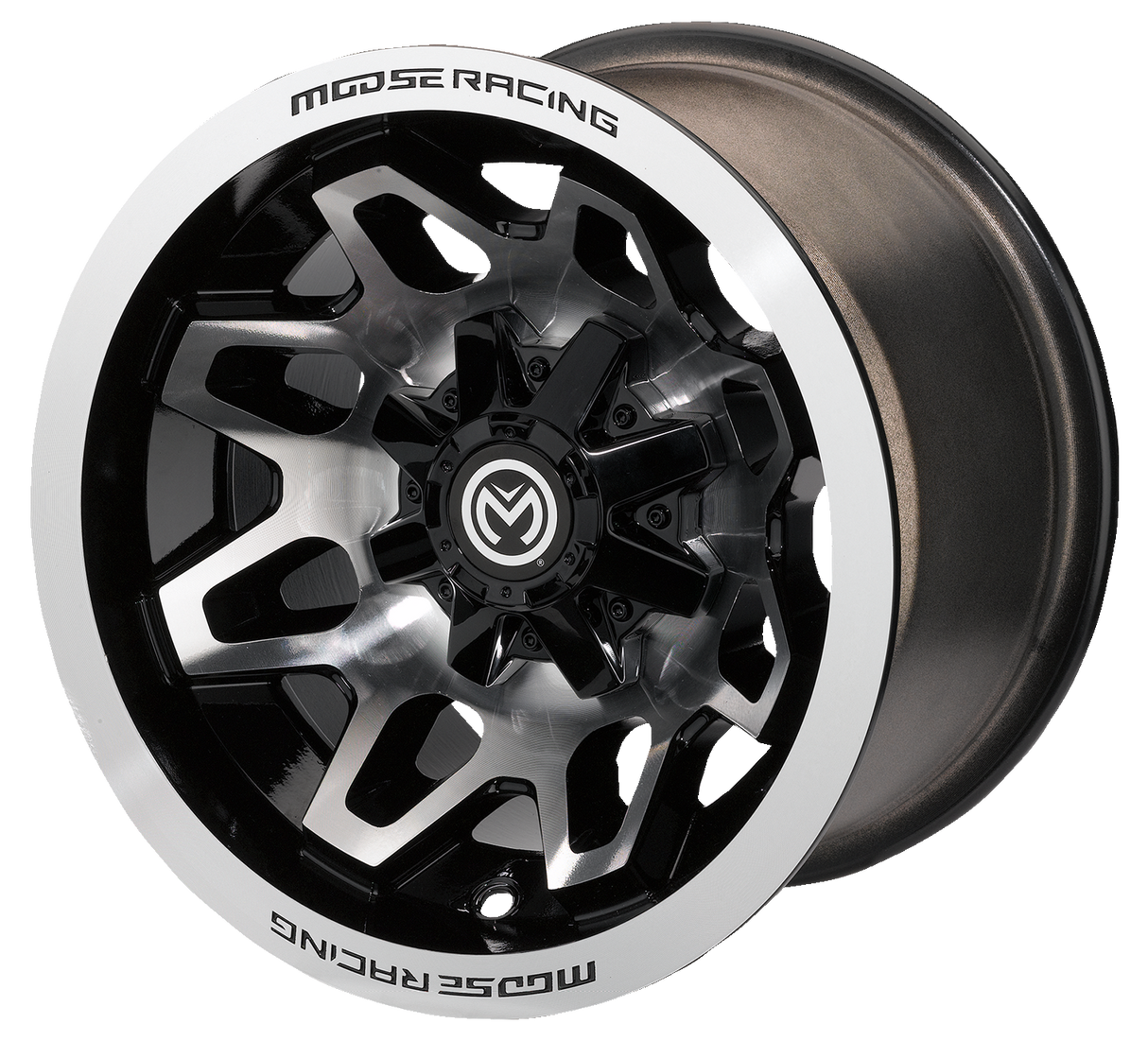 Rueda MOOSE UTILITY - 416X - Delantera - Negra maquinada - 12x7 - 4/136 - 4+3 416M127136GBMF4